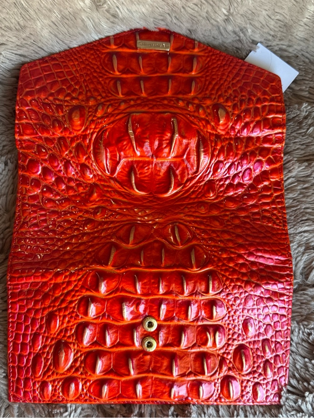 Brahmin Small Elaine FLAME Croc-Embossed Satchel with Matching Wallet - Picture 11 of 14